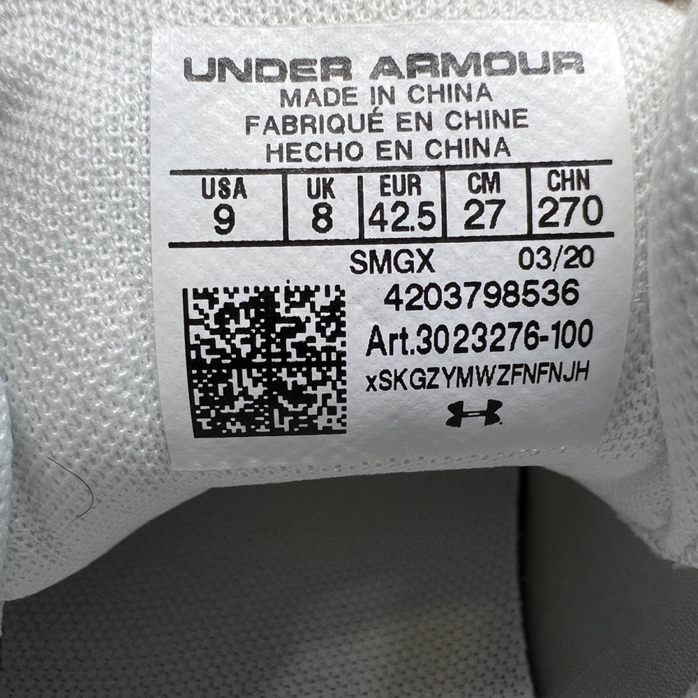 🌹 Under Armour Mens Charged Gemini 3023276-100 White Running Shoes Sneakers 9 - Picture 12 of 14